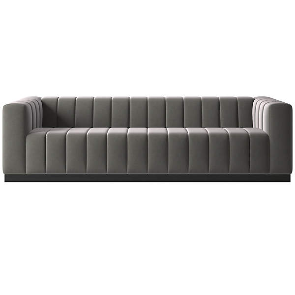 Cb2 forte channeled saddle deals leather sofa