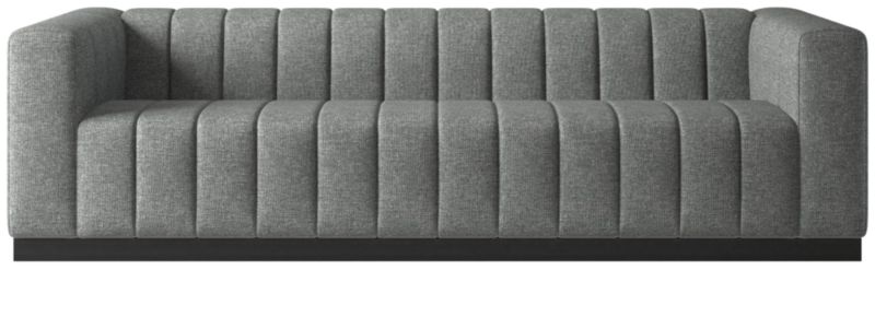 Forte 101" Extra-Large Channeled Sofa with Black Base Hatch Charcoal - image 0 of 3