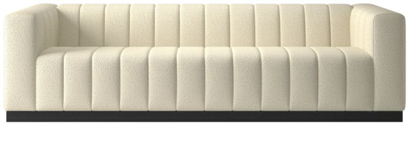 Forte 101" Extra-Large Channeled Sofa with Black Base Bloce Cream - image 0 of 3