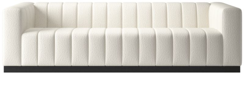 Forte 101" Extra-Large Channeled Sofa with Black Base Wooly Sand - image 0 of 3