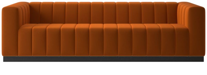 Forte 101" Extra-Large Channeled Sofa with Black Base Luca Russet - image 0 of 3