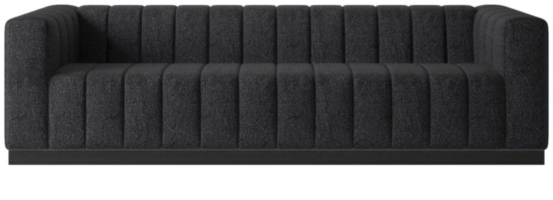 Forte 101" Extra-Large Channeled Sofa with Black Base Bloce Noir - image 0 of 3