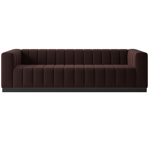 Forte 101" Extra-Large Channeled Sofa with Black Base Luca Espresso