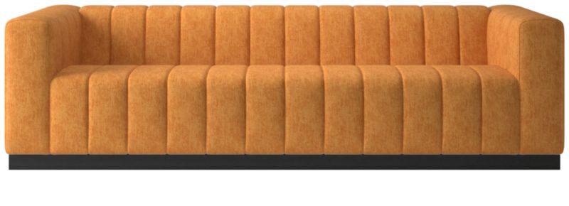 Forte 101" Extra-Large Channeled Sofa with Black Base Dream Ginger Tea - image 0 of 3