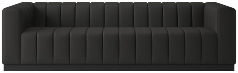 Forte 101" Extra-Large Channeled Sofa with Black Base Kanvas Ebony - image 0 of 2