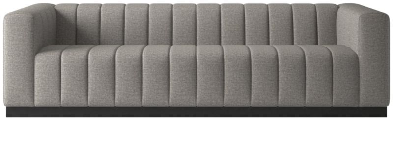 Forte 101" Extra-Large Channeled Sofa with Black Base Taylor Felt Grey - image 0 of 3