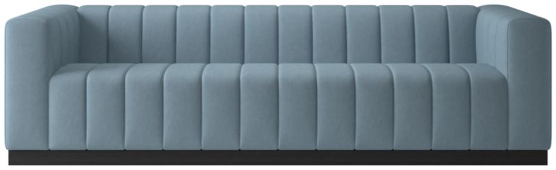 Forte 101" Extra-Large Channeled Sofa with Black Base Lisbon Wedgewood - image 0 of 3