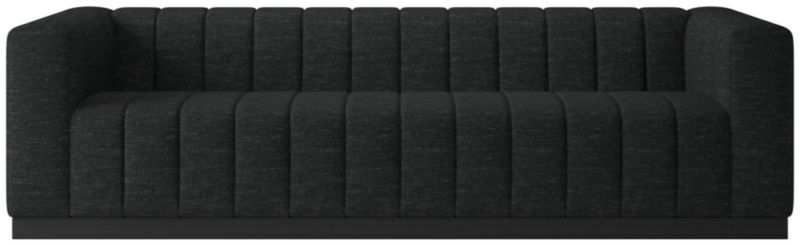 Forte 101" Extra-Large Channeled Sofa with Black Base Curious Ebony - image 0 of 2