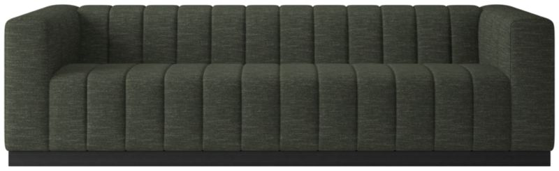 Forte 101" Extra-Large Channeled Sofa with Black Base Curious Evergreen - image 0 of 2