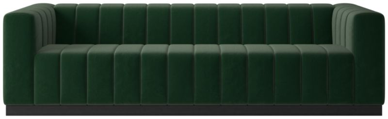 Forte 101" Extra-Large Channeled Sofa with Black Base Luca Juniper - image 0 of 2