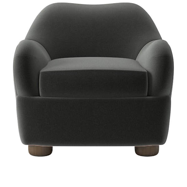 Bacio Chair with Walnut Legs Dale Dark Grey CB2