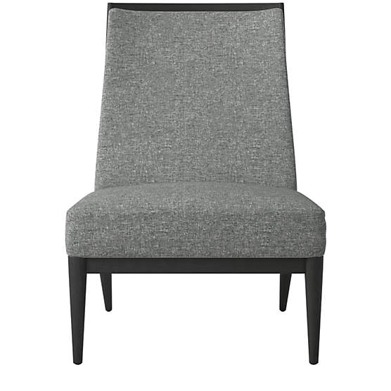 Slipper Chair with Black Legs Model 400 Hatch Charcoal by Paul McCobb