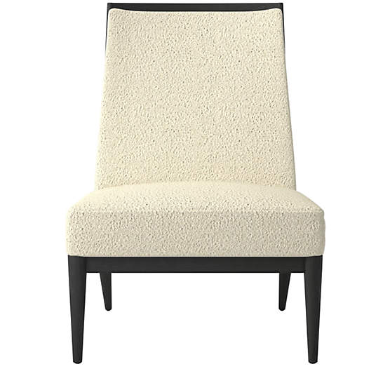 Slipper Chair with Black Legs Model 400 Bloce Cream by Paul McCobb