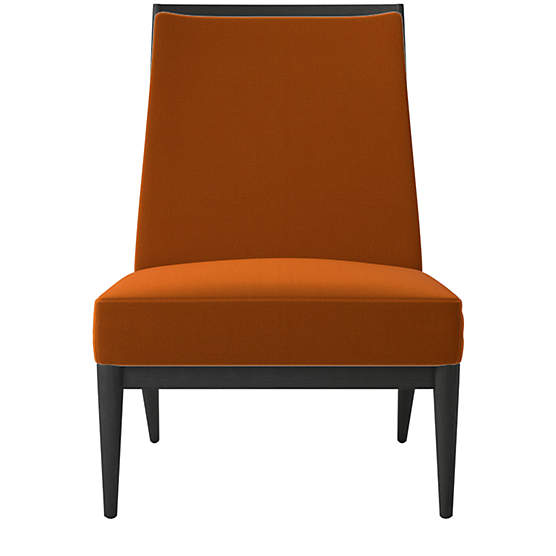 Slipper Chair with Black Legs Model 400 Luca Russet by Paul McCobb