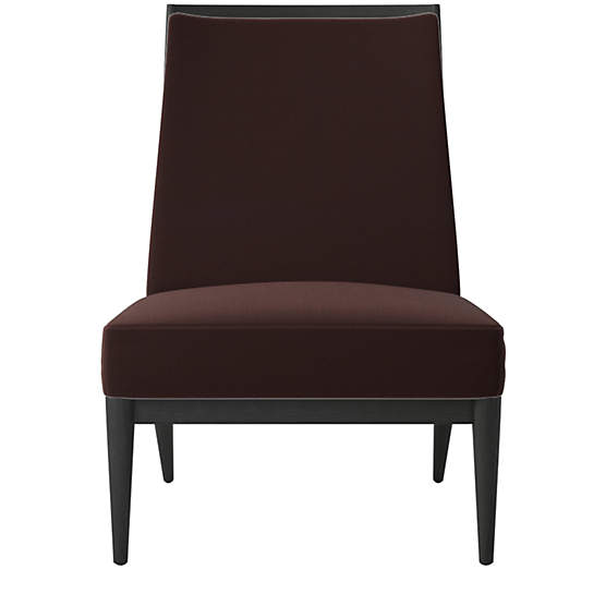 Slipper Chair with Black Legs Model 400 Luca Espresso by Paul McCobb