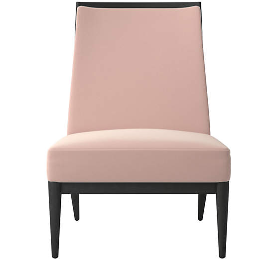 Slipper Chair with Black Legs Model 400 Dale Blush by Paul McCobb