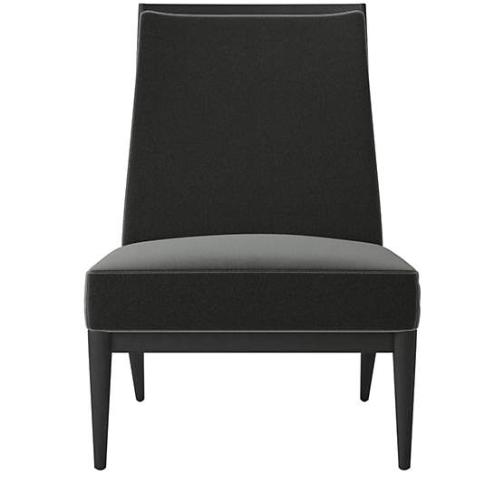 Slipper Chair with Black Legs Model 400 Dale Dark Grey by Paul McCobb