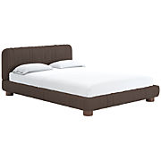 Cantar Warm Grey Velvet Upholstered King Bed