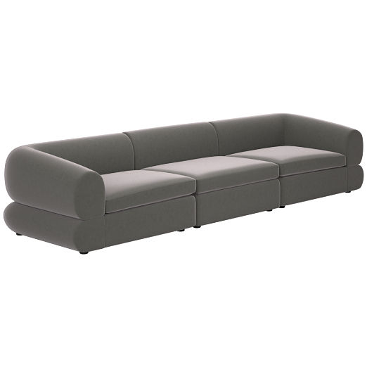 Chale 3-Piece Sectional Sofa Luca Storm