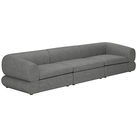 Chale 3-Piece Sectional Sofa Hatch Charcoal