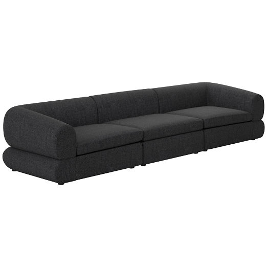 Chale 3-Piece Sectional Sofa Bloce Noir