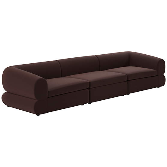 Chale 3-Piece Sectional Sofa Luca Espresso