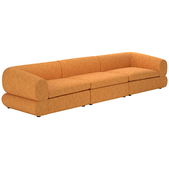 Chale 3-Piece Sectional Sofa Dream Ginger Tea