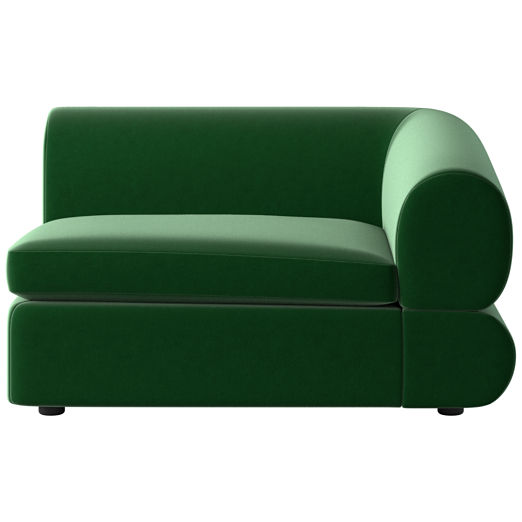 Chale Chair with Right Arm Luca Emerald