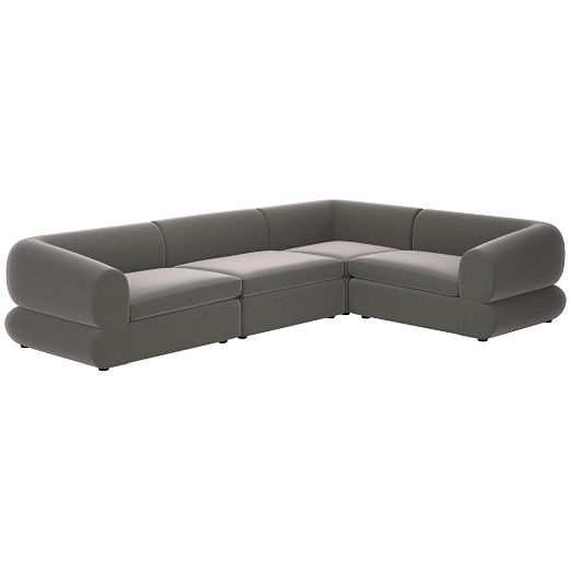 Chale 4-Piece Sectional Sofa Luca Storm