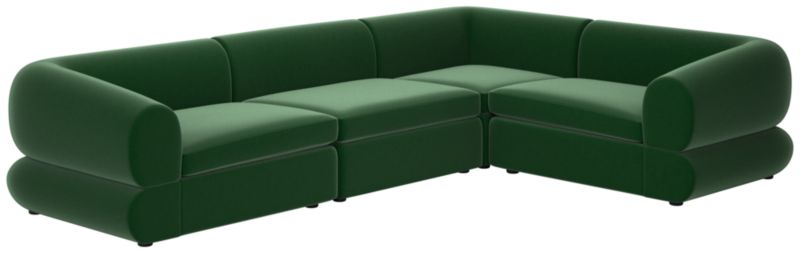 Chale 4-Piece Sectional Sofa Luca Emerald - image 0 of 7