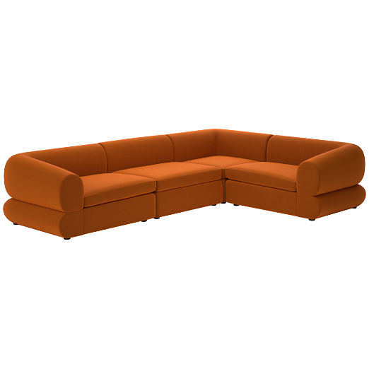 Chale 4-Piece Sectional Sofa Luca Russet