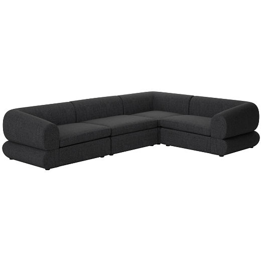 Chale 4-Piece Sectional Sofa Bloce Noir