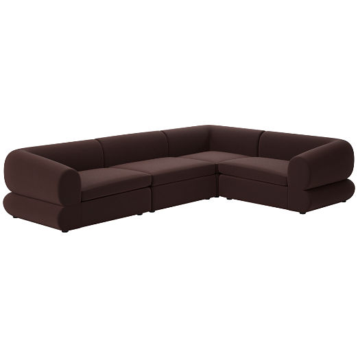 Chale 4-Piece Sectional Sofa Luca Espresso