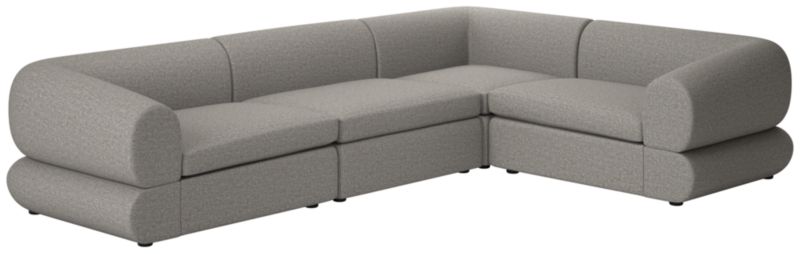 Chale 4-Piece Sectional Sofa Taylor Felt Grey - image 0 of 7