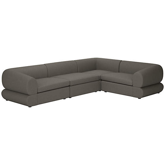 Chale 4-Piece Sectional Sofa Angel Pewter