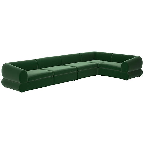 Chale 5-Piece Sectional Sofa Luca Emerald