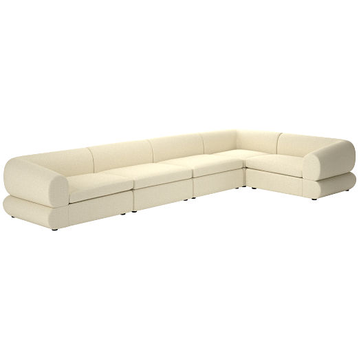 Chale 5-Piece Sectional Sofa Bloce Cream