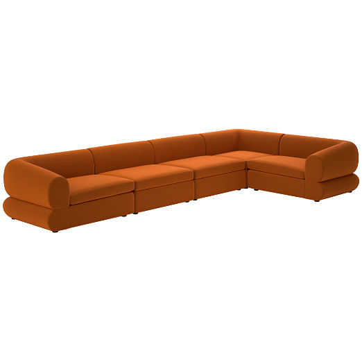 Chale 5-Piece Sectional Sofa Luca Russet