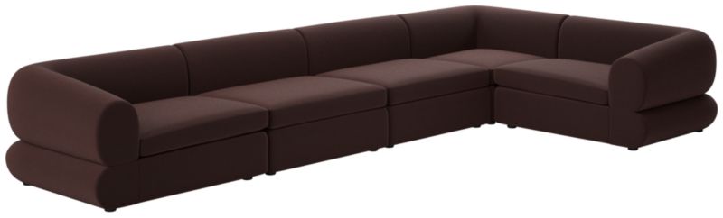 Chale 5-Piece Sectional Sofa Luca Espresso - image 0 of 6