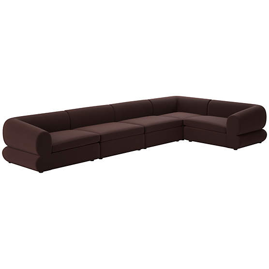 Chale 5-Piece Sectional Sofa Luca Espresso