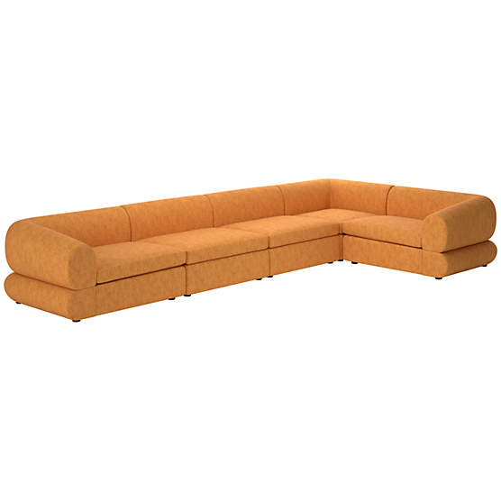 Chale 5-Piece Sectional Sofa Dream Ginger Tea