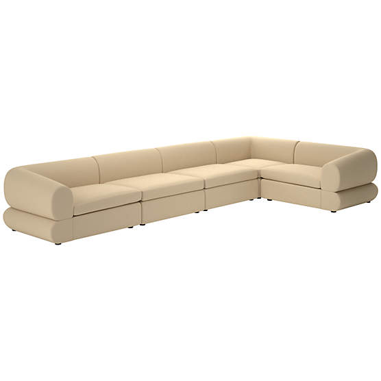 Chale 5-Piece Sectional Sofa Biba Parchment