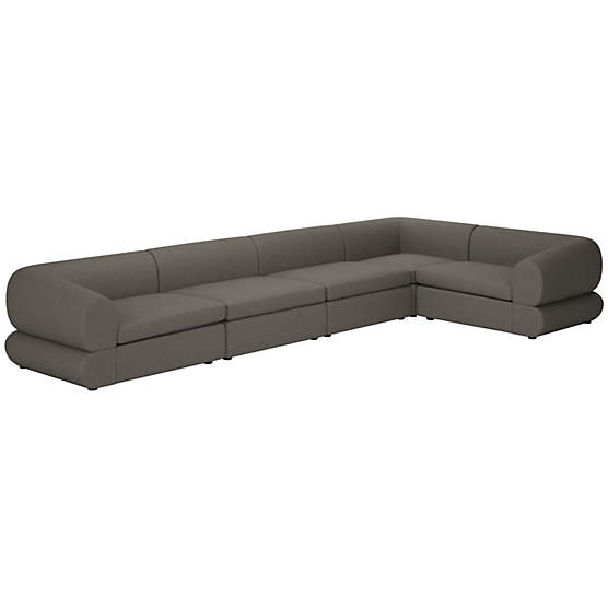 Chale 5-Piece Sectional Sofa Angel Pewter