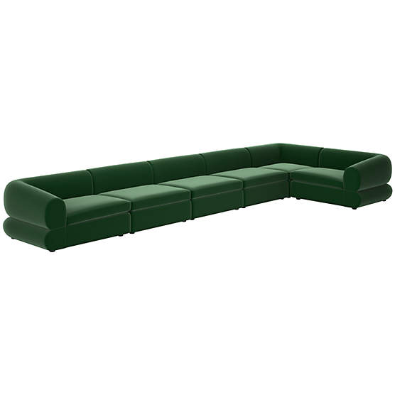 Chale 6-Piece Sectional Sofa Luca Emerald