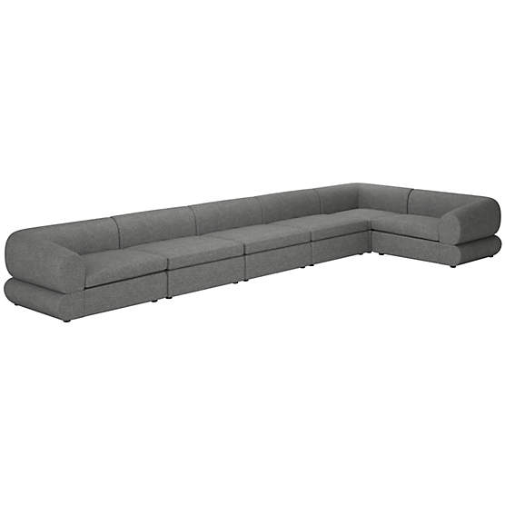 Chale 6-Piece Sectional Sofa Hatch Charcoal