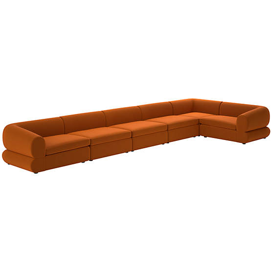 Chale 6-Piece Sectional Sofa Luca Russet