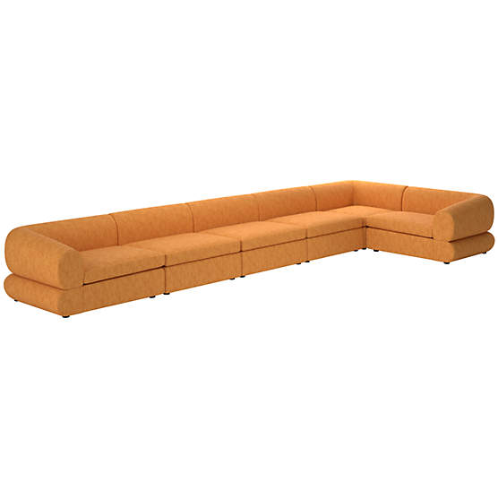 Chale 6-Piece Sectional Sofa Dream Ginger Tea