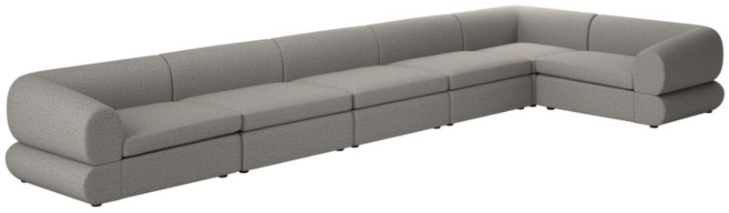 Chale 6-Piece Sectional Sofa Taylor Felt Grey - image 0 of 6