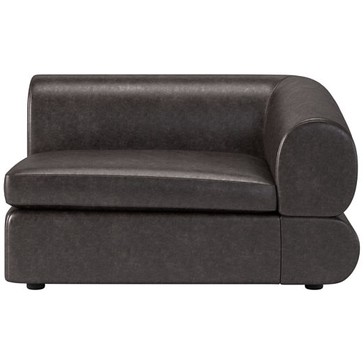 Chale Leather Chair with Right Arm Bello Black