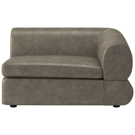 Chale Leather Chair with Right Arm Bello Grey